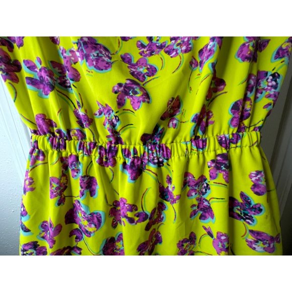 Daisy Fuentes High Low Floral Flowers Print Pattern Spring Sleeveless Dress NWT - Picture 12 of 16
